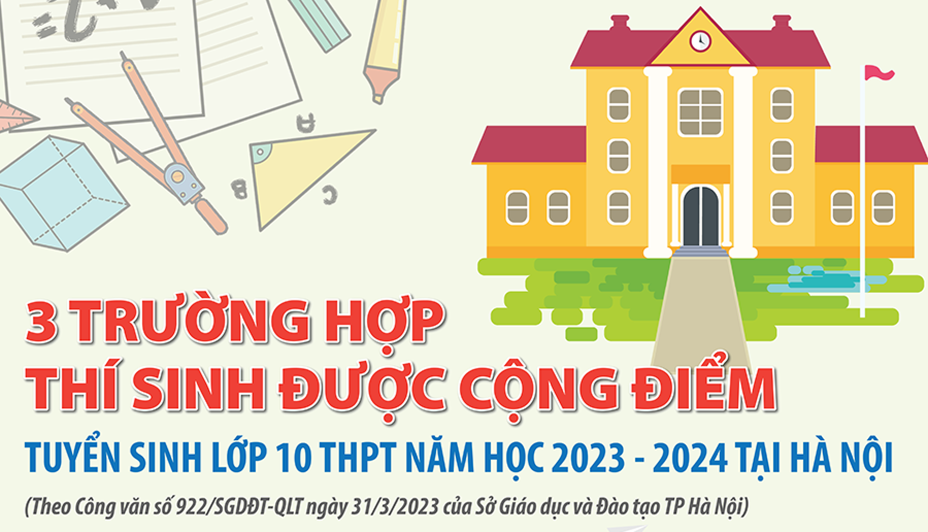 3 trường hợp thí sinh thi vào lớp 10 được cộng điểm ưu tiên