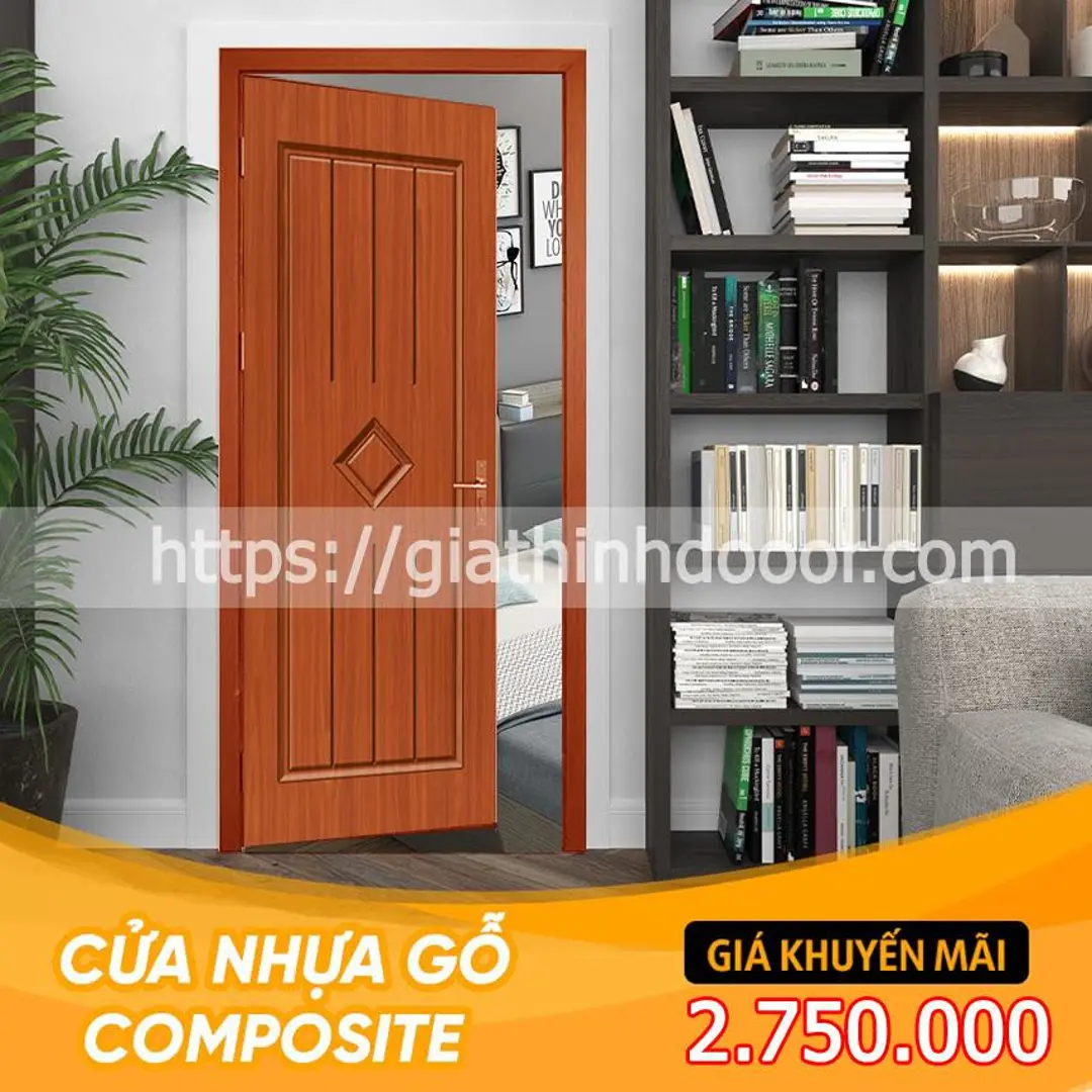 Cửa composite vân gỗ giá rẻ 