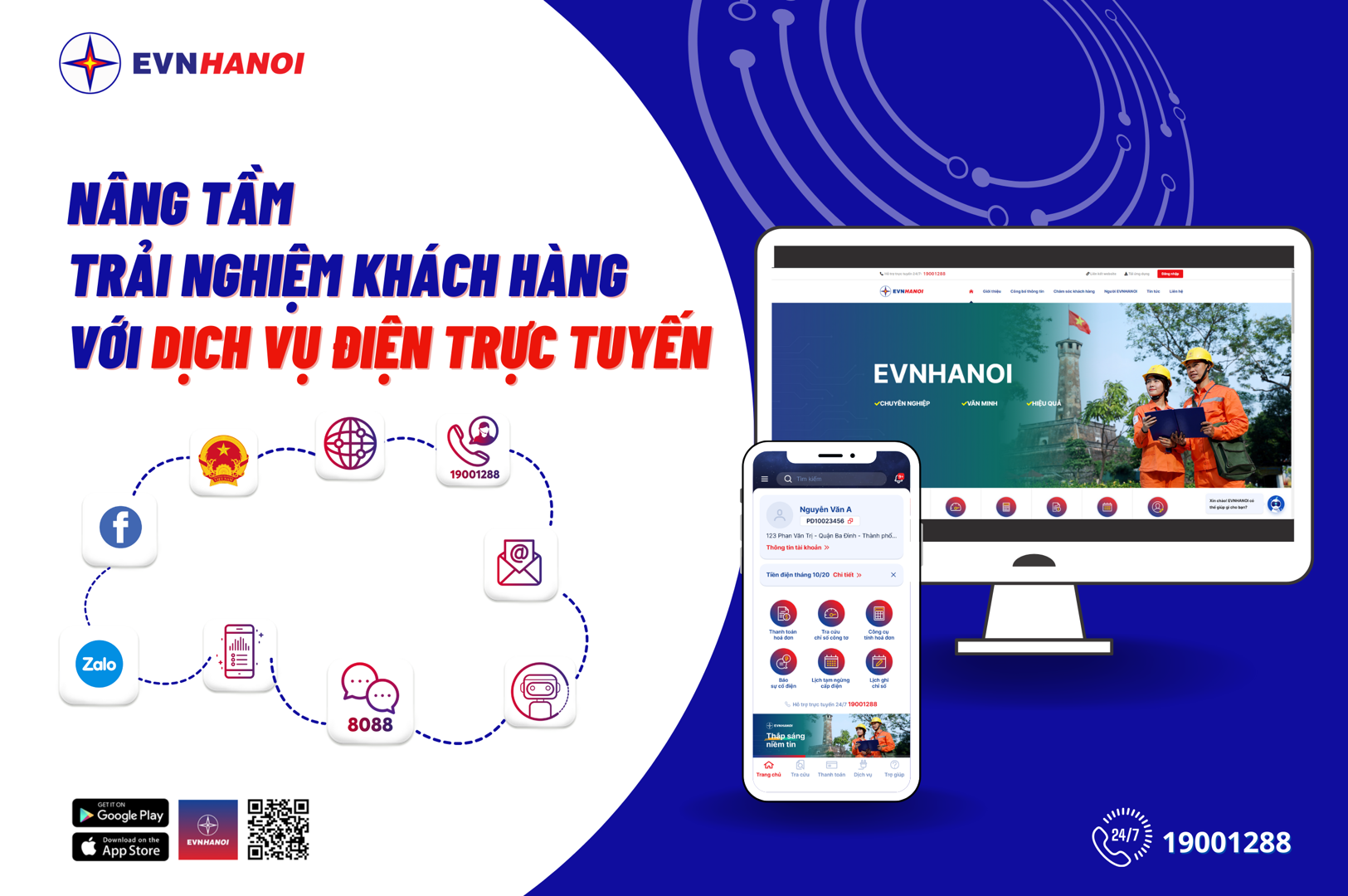 Tiện lợi, an toàn–100% khách hàng của EVNHANOI chọn sử dụng dịch vụ điện trực tuyến