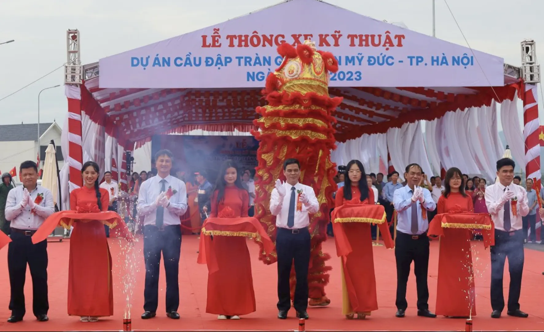 Huyện Mỹ Đức tổ chức Lễ thông xe Kỹ thuật Cầu đập tràn