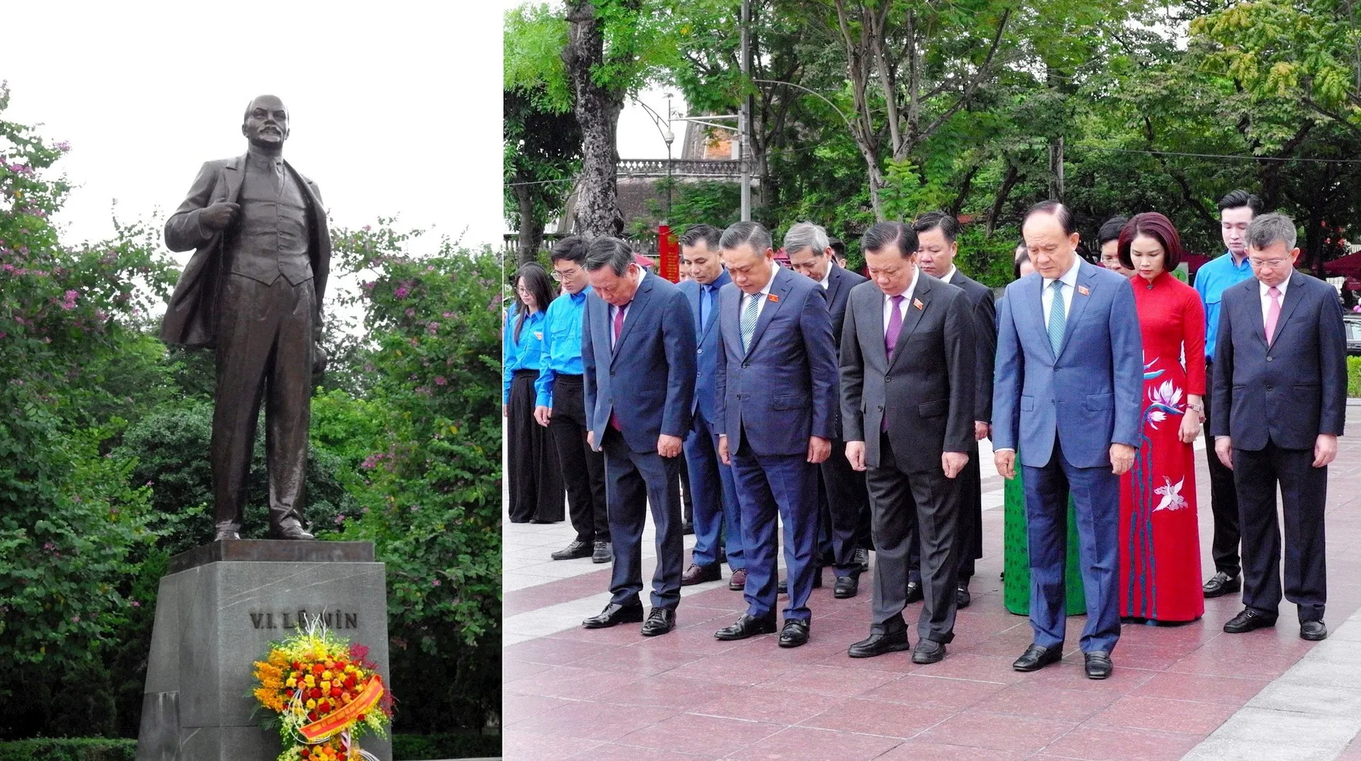 Lãnh đạo TP Hà Nội dâng hoa kỷ niệm 106 năm Cách mạng Tháng Mười Nga