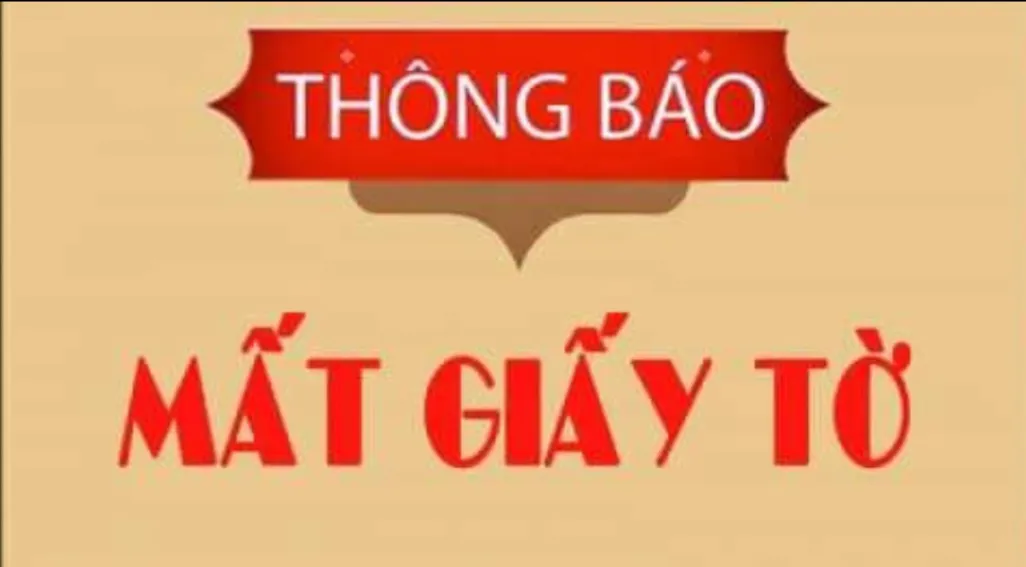 Thông báo mất giấy tờ