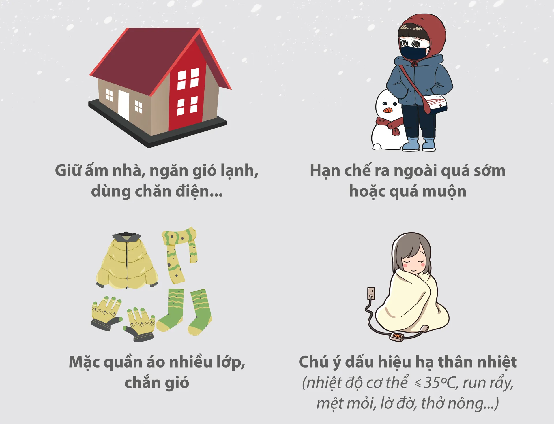 Bí quyết giữ ấm cơ thể chống lại giá rét