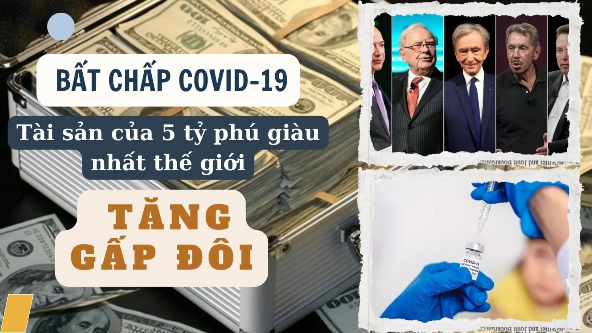 Bất chấp Covid-19, tài sản của 5 tỷ phú giàu nhất thế giới tăng gấp đôi