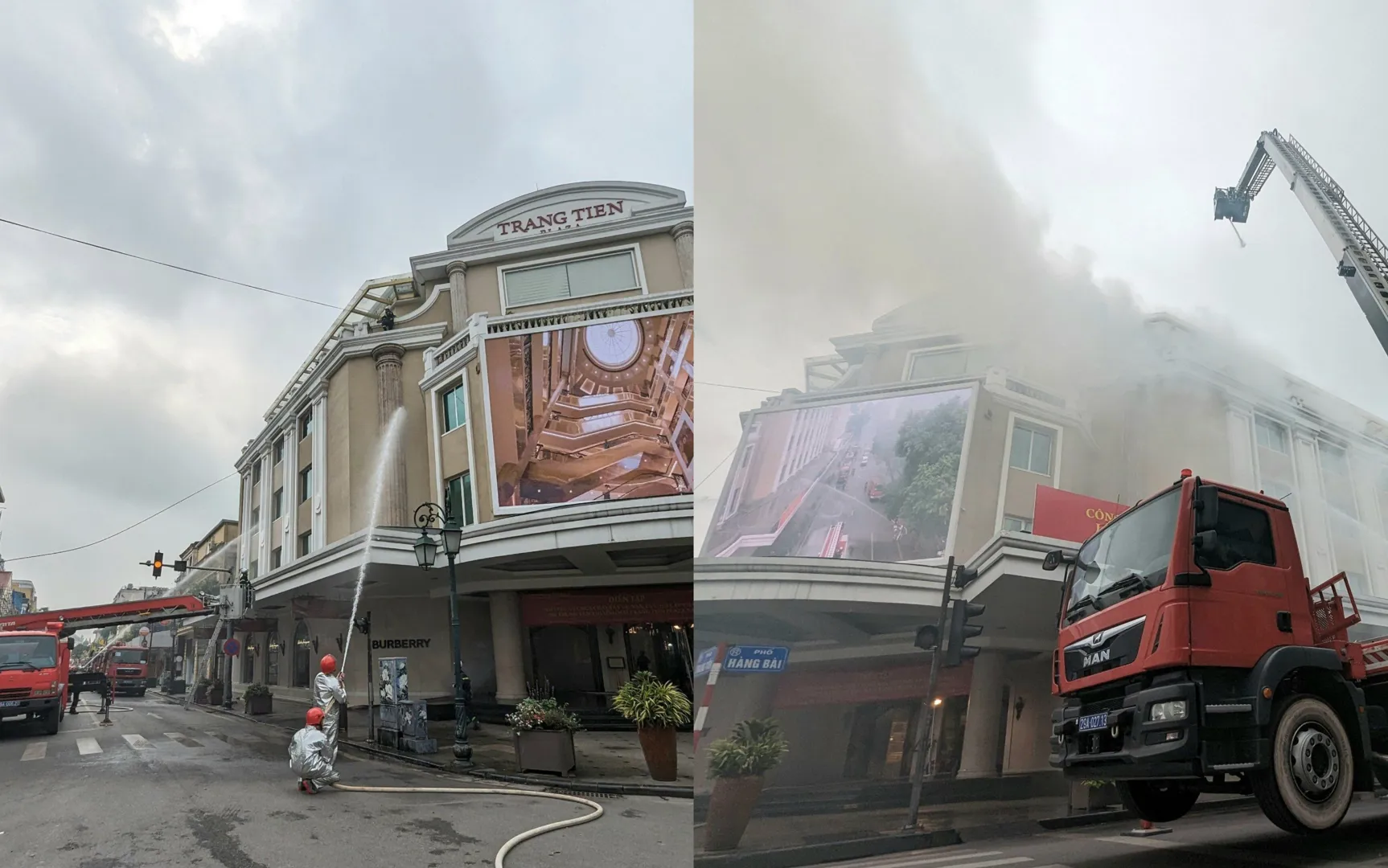 Cháy giả tại Tràng Tiền Plaza, cảnh sát cứu hộ hàng trăm người mắc kẹt  