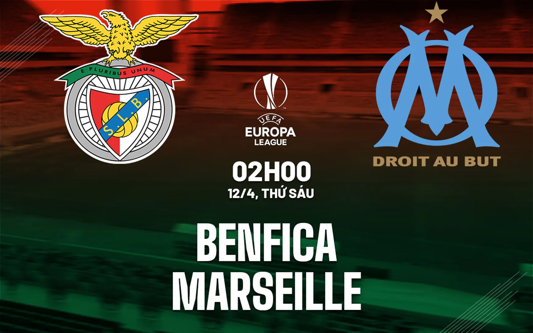 Link xem trực tiếp trận đấu bóng đá Benfica vs Marseille