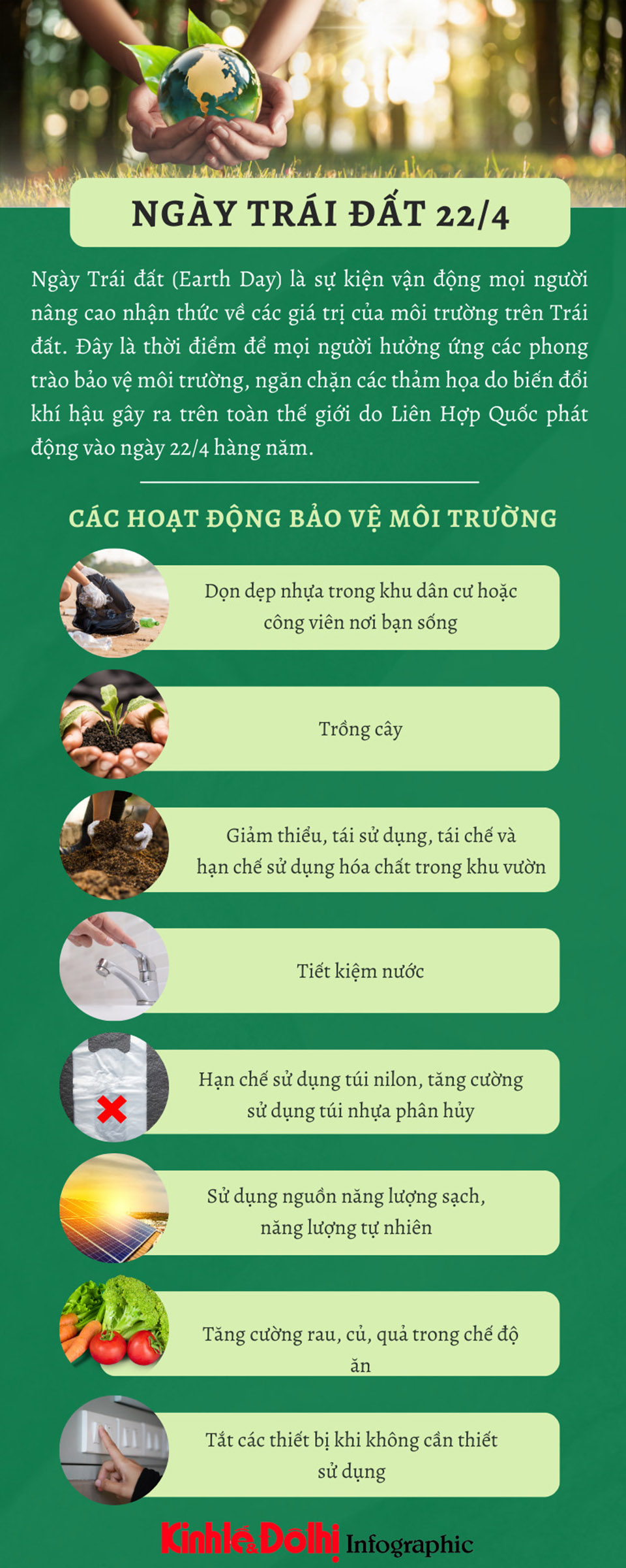 Các hoạt động bảo vệ môi trường trong Ngày Trái đất 22/4