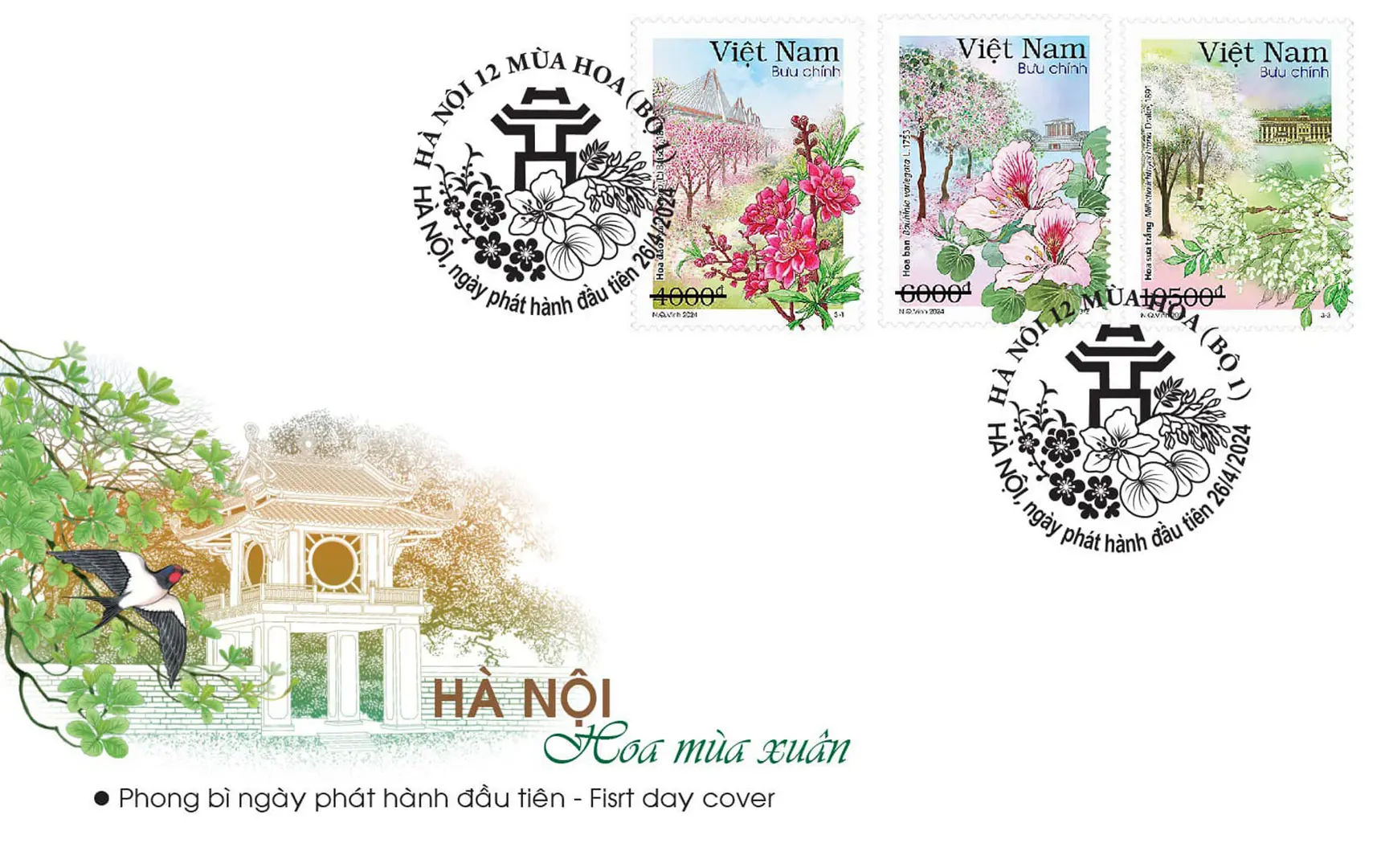 Phát hành bộ tem “Hà Nội 12 mùa hoa”