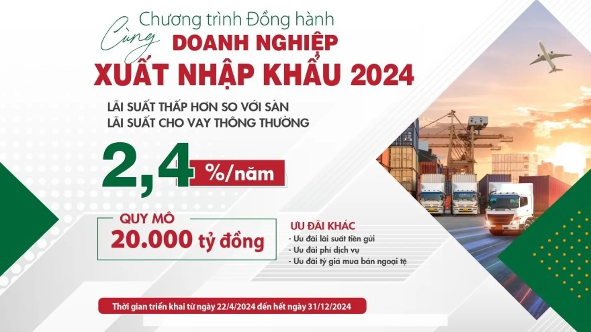 Agribank cung ứng vốn ưu đãi dành cho doanh nghiệp xuất nhập khẩu