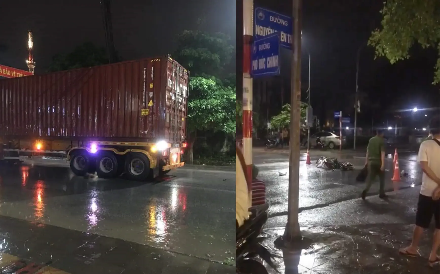 Tai nạn giao thông mới nhất 26/5/2024: tử vong dưới gầm xe container trong đêm mưa