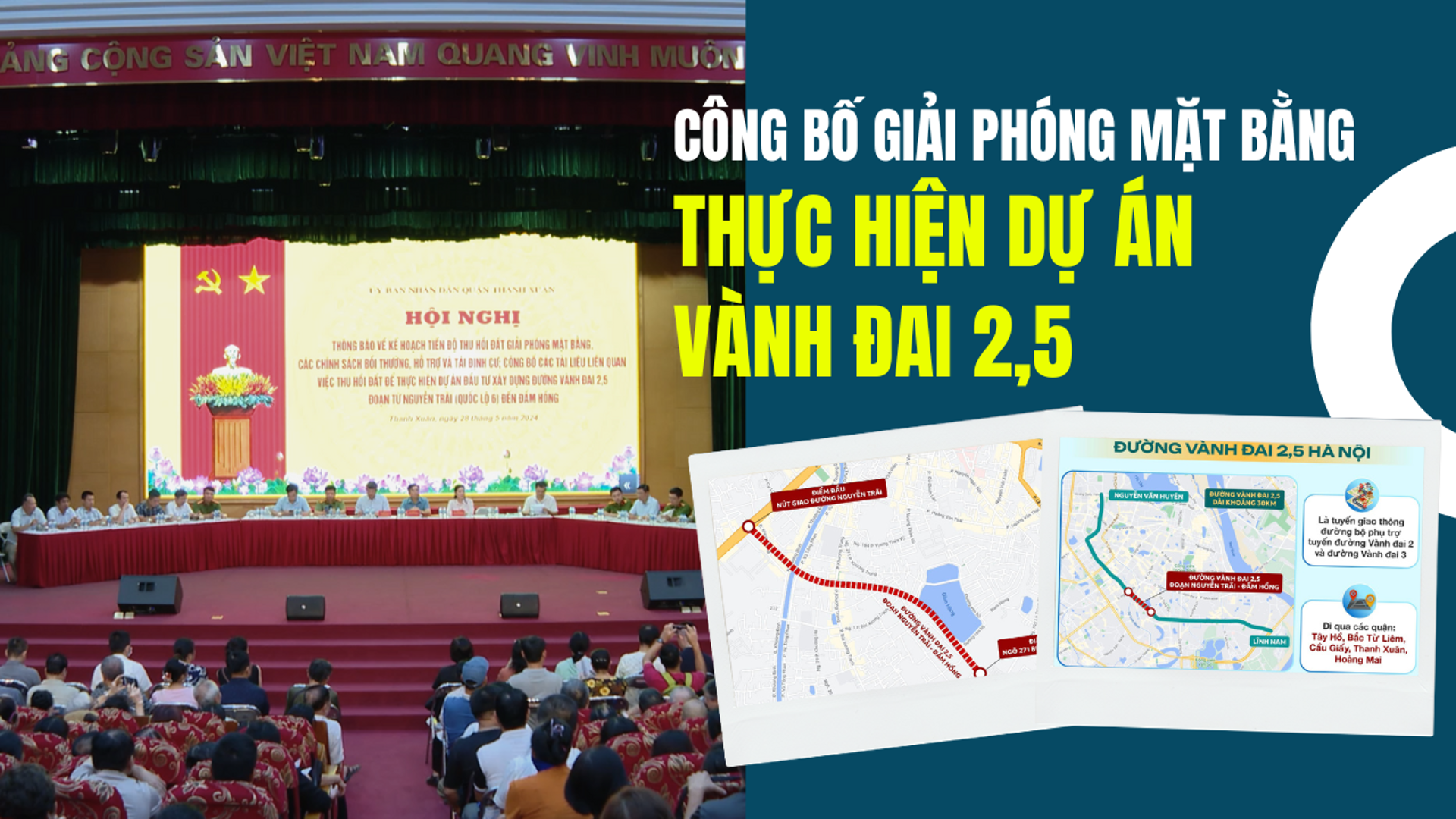 Quận Thanh Xuân công bố triển khai GPMB dự án đường vành đai 2,5