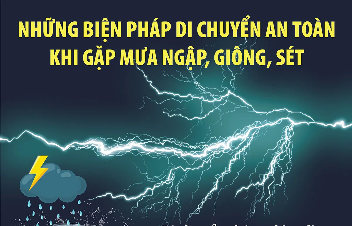Những biện pháp di chuyển an toàn trong mưa ngập, giông, sét