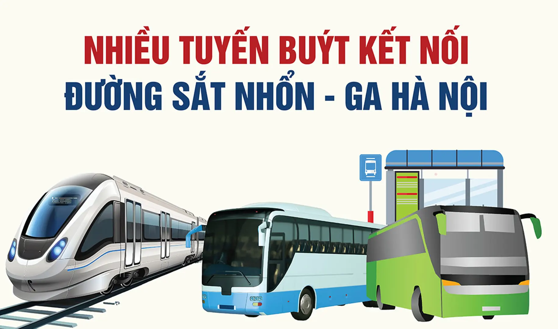 Nhiều tuyến buýt kết nối đường sắt Nhổn - ga Hà Nội