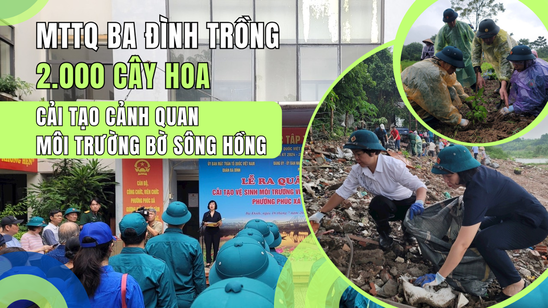 Mặt trận Ba Đình ra quân “phủ xanh” bờ sông Hồng