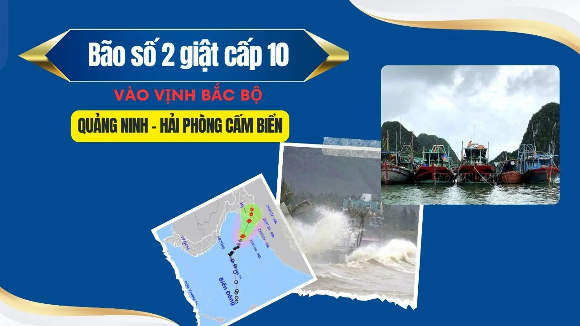 Bão số 2 giật cấp 10 đang vào vịnh Bắc Bộ, Quảng Ninh-Hải Phòng cấm biển