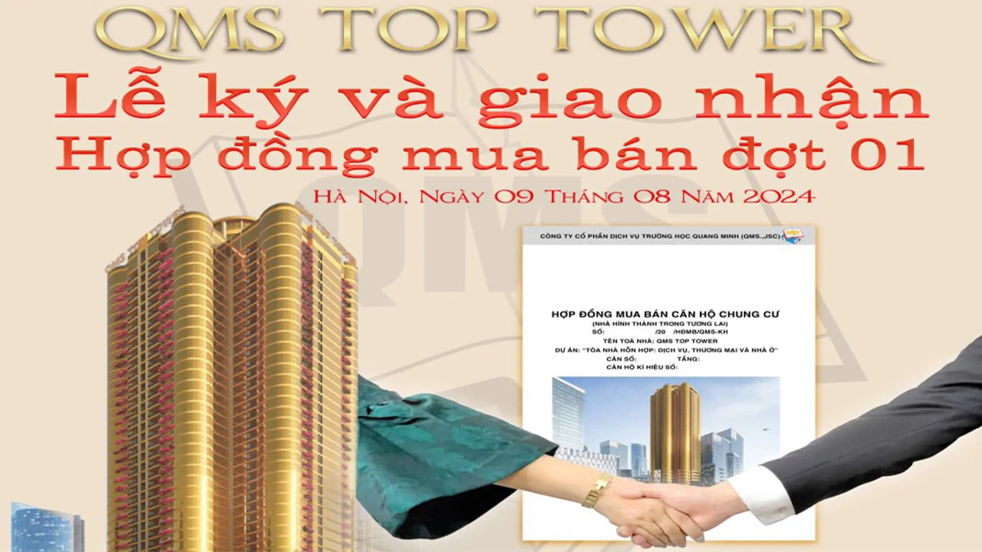 QMS Top Tower Tố Hữu: Ký kết và giao nhận hợp đồng mua bán đợt 1 