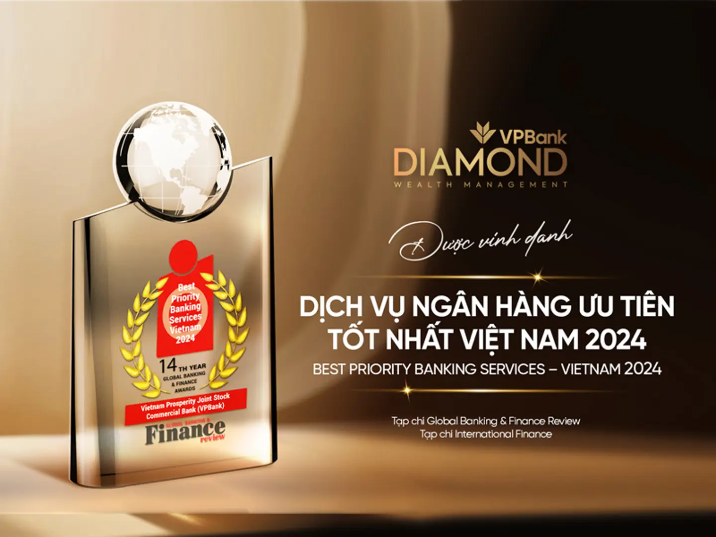 VPBank đạt giải 'Dịch vụ ngân hàng ưu tiên tốt nhất Việt Nam'