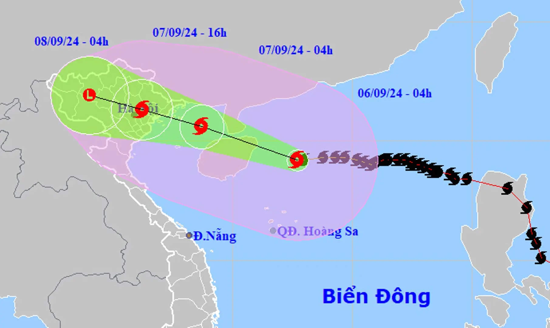 Siêu bão số 3 cách Quảng Ninh khoảng 620km, Hà Nội hôm nay mưa dông