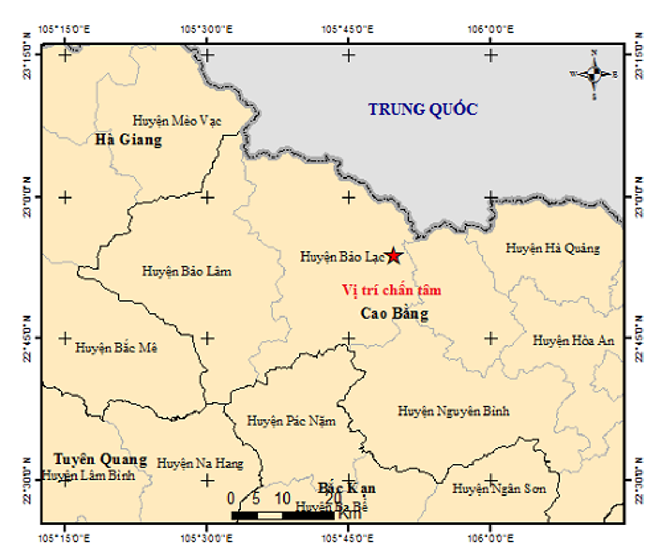 Cao Bằng bất ngờ xảy ra động đất