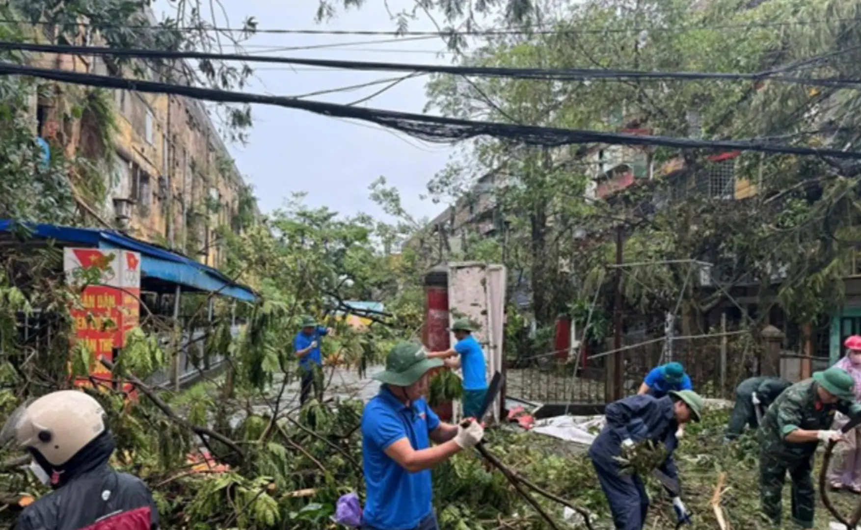 Hàng trăm tình nguyện viên hỗ trợ TP Hải Phòng khắc phục sau bão