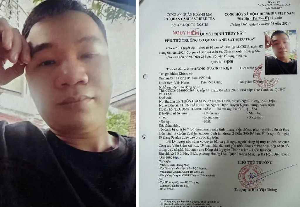 Truy nã Trương Quang Triệu - gã nhân viên bán gạo có việc làm bất chính