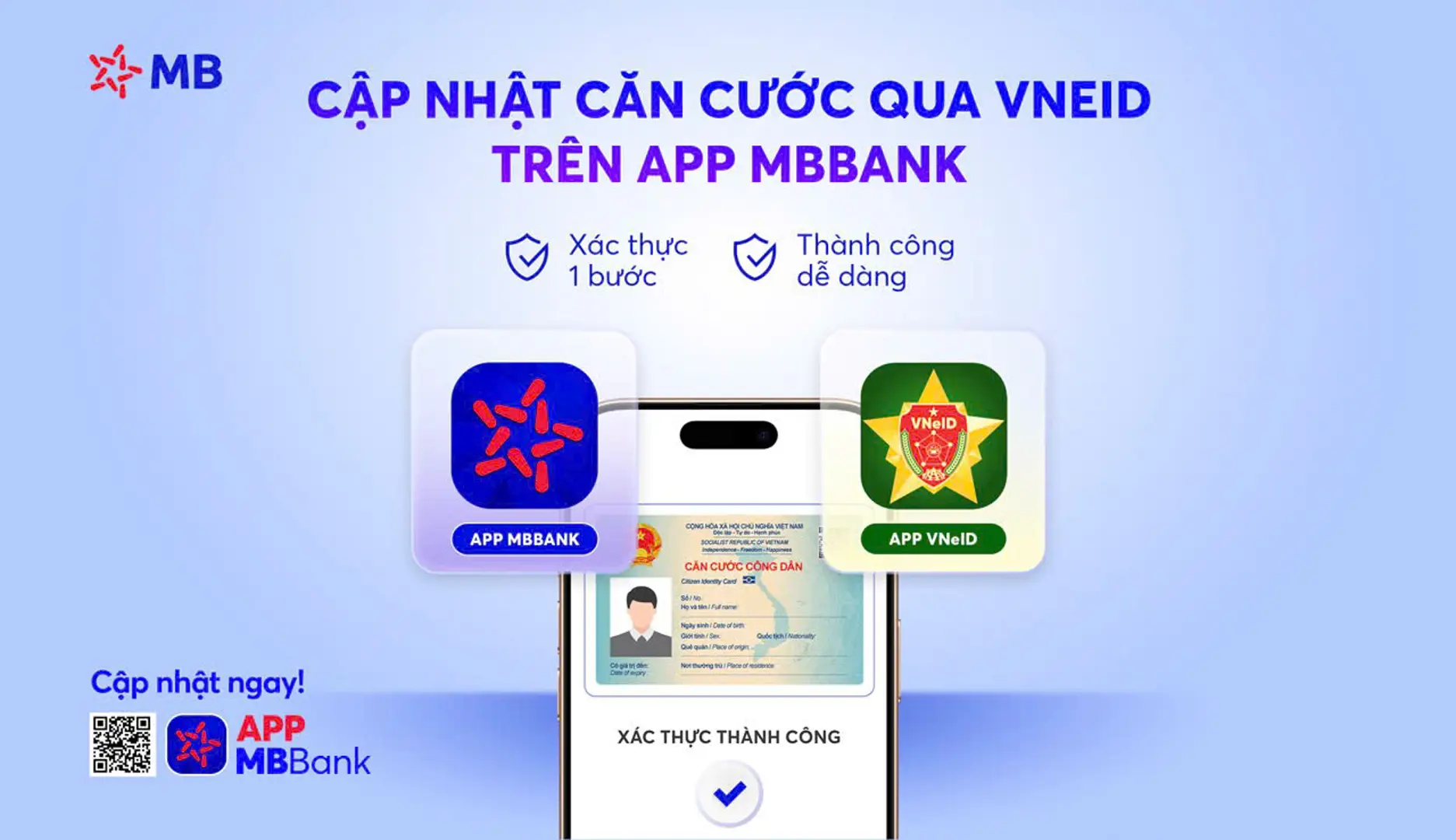 Cập nhật căn cước trên App MBBank qua VNeID chỉ trong 1 phút