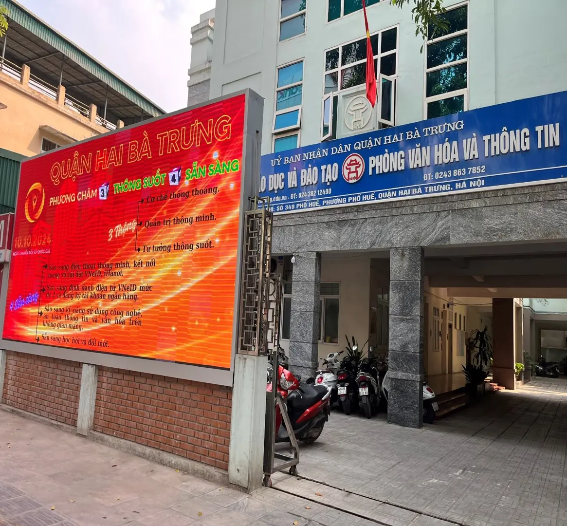 Quận Hai Bà Trưng:18 bảng thông tin điện tử công cộng tại trụ sở quận, phường