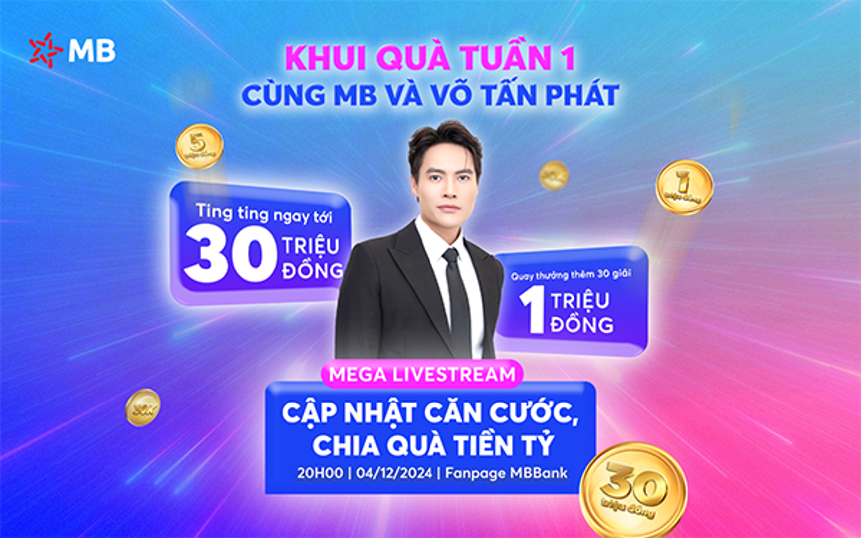 Livestream MB: Hàng ngàn khách hàng "bất ngờ" với cơn mưa tiền tỷ