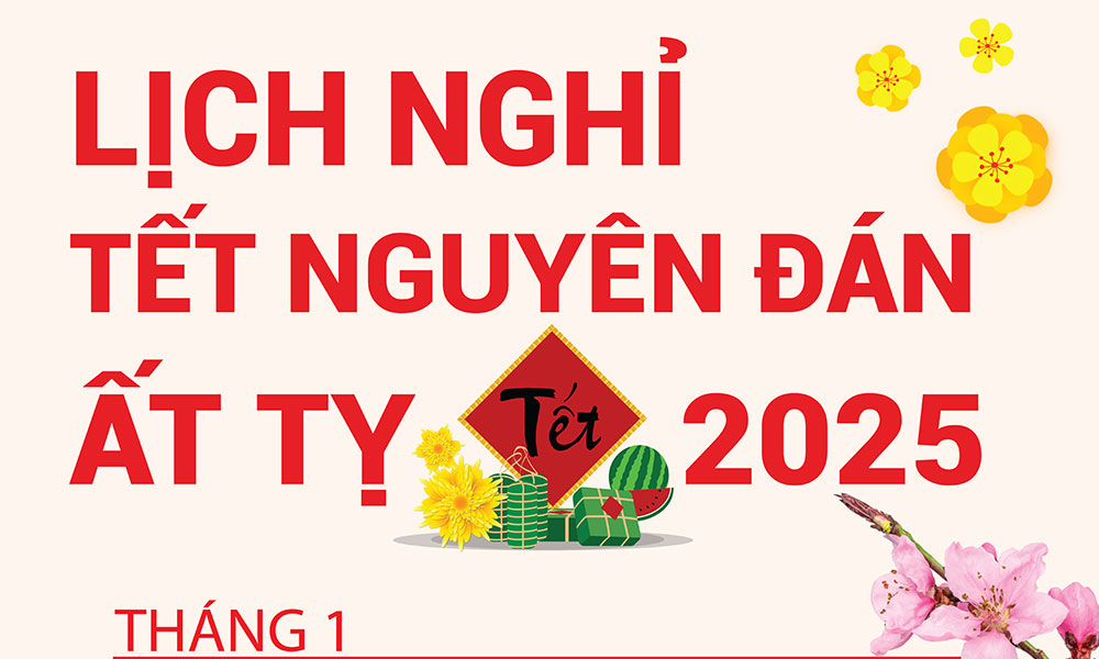 Lịch nghỉ Tết Nguyên đán Ất Tỵ 2025