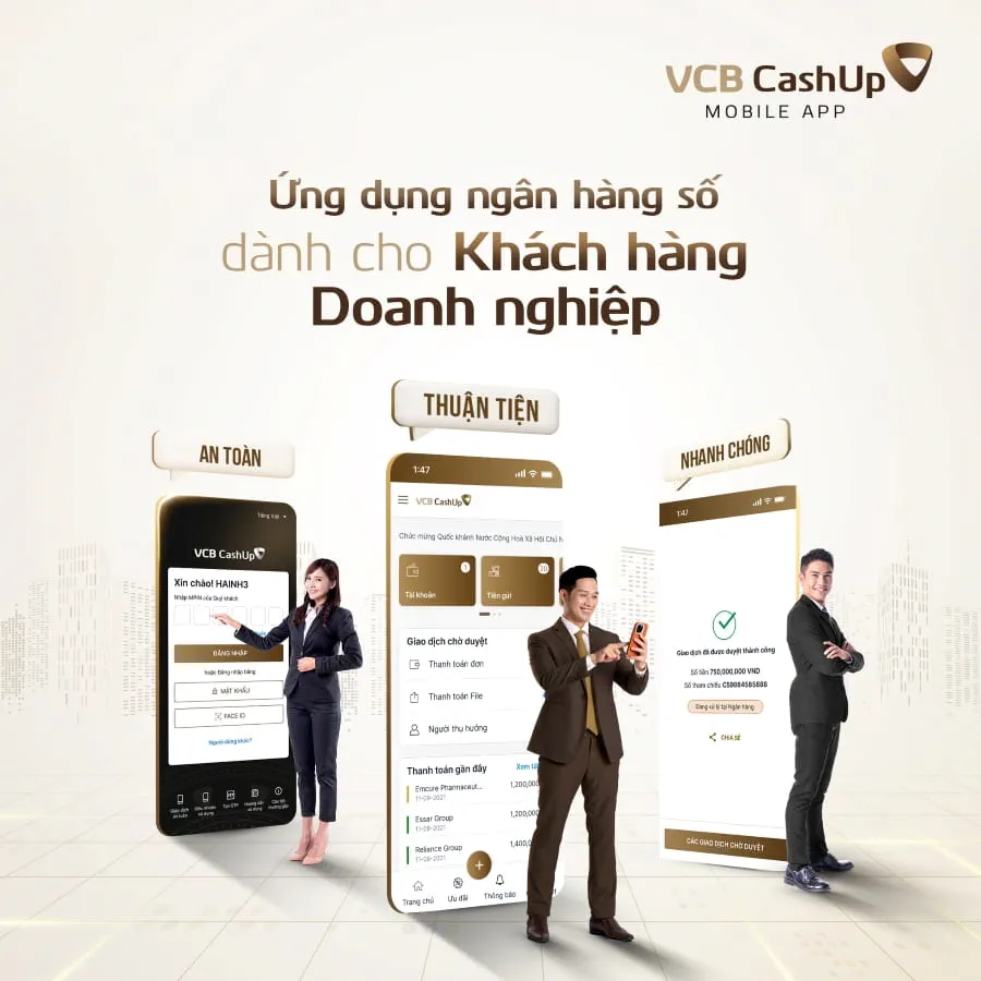 Vietcombank ra mắt VCB CashUp Mobile dành cho khách hàng doanh nghiệp