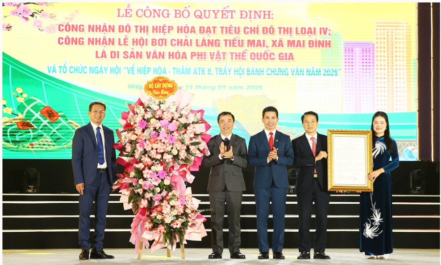 Bắc Giang: huyện Hiệp Hòa được công nhận là đô thị loại IV