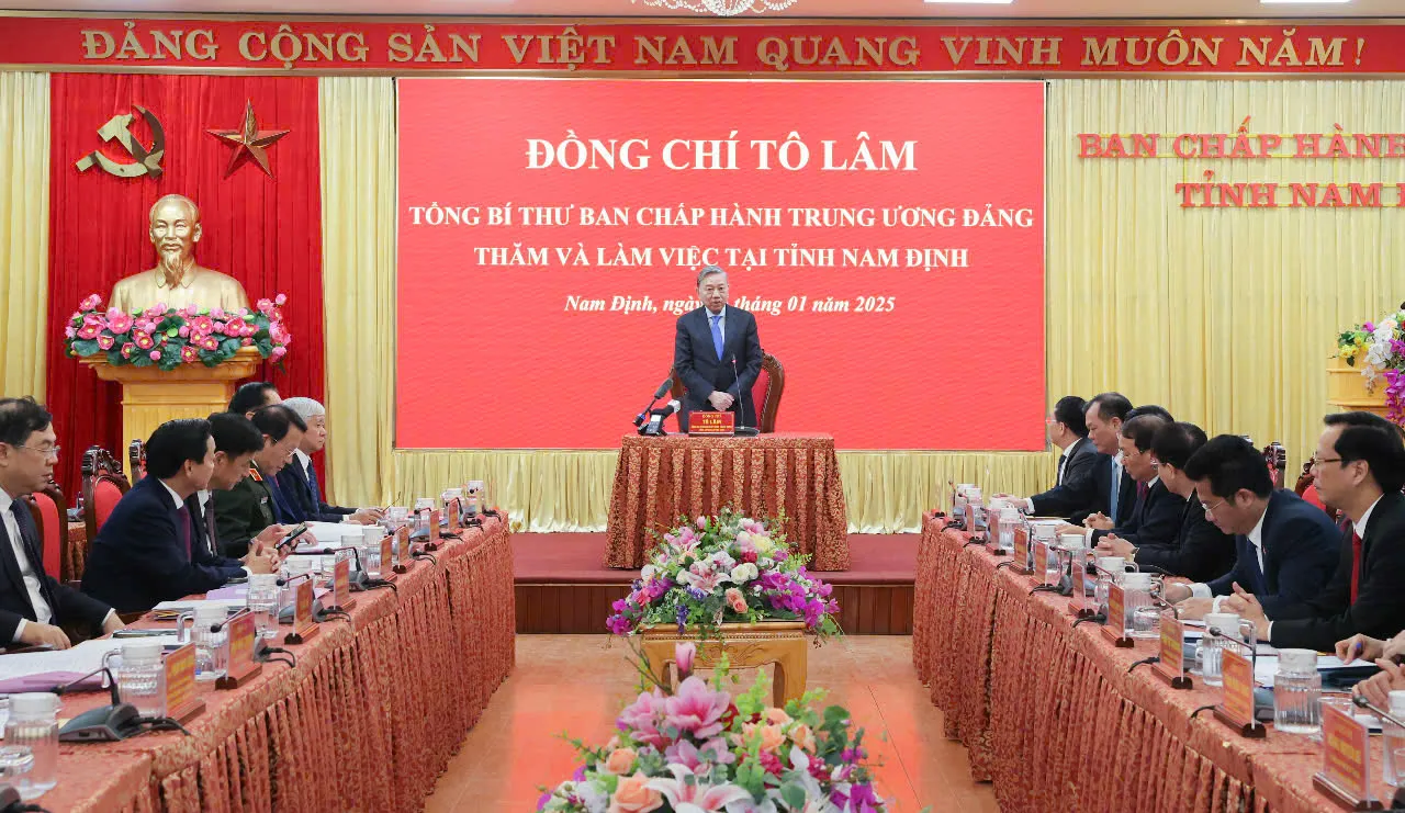 Tổng Bí thư Tô Lâm thăm và làm việc tại tỉnh Nam Định