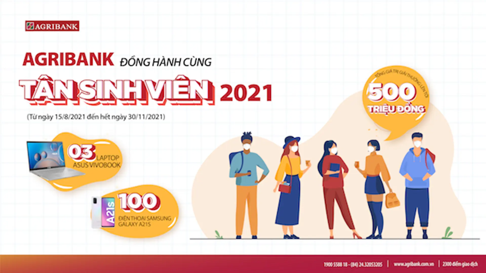 Agribank đồng hành cùng tân sinh viên năm 2021 với 100 giải thưởng hấp dẫn