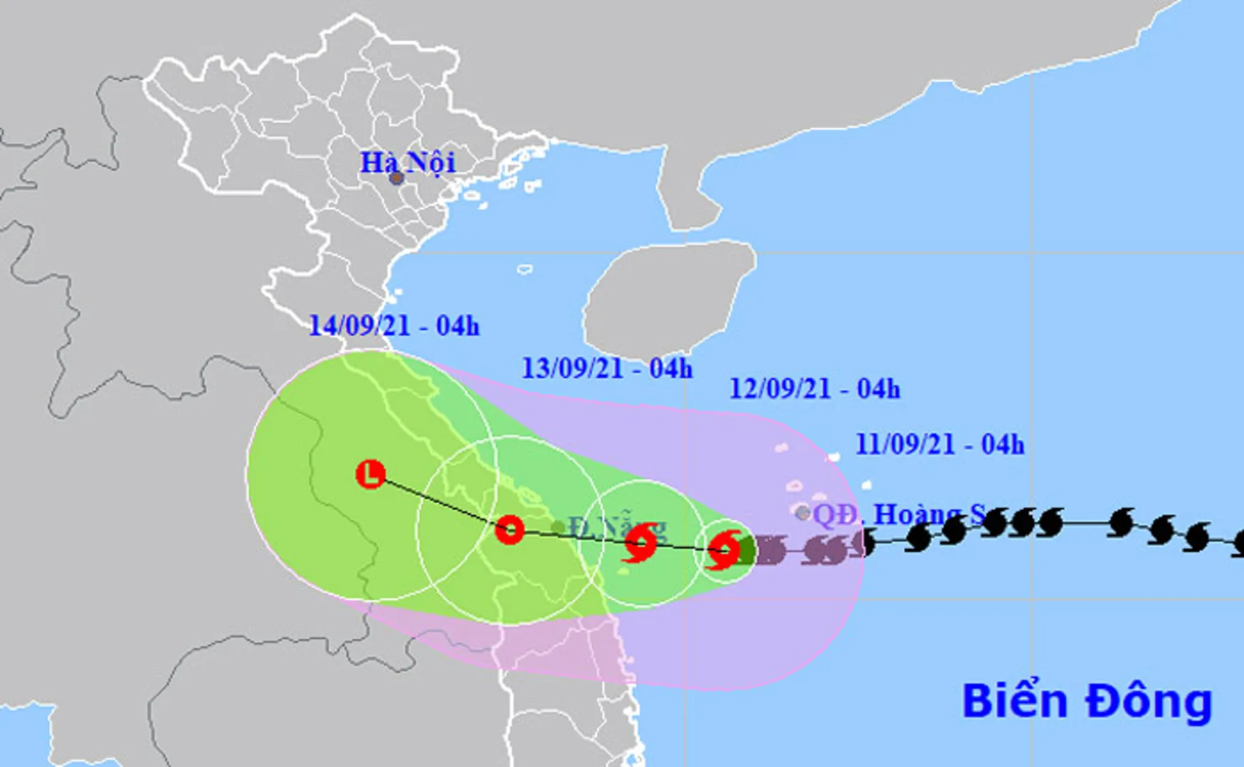 Bão số 5 giật cấp 12, cách Quảng Trị - Quảng Nam khoảng 230km