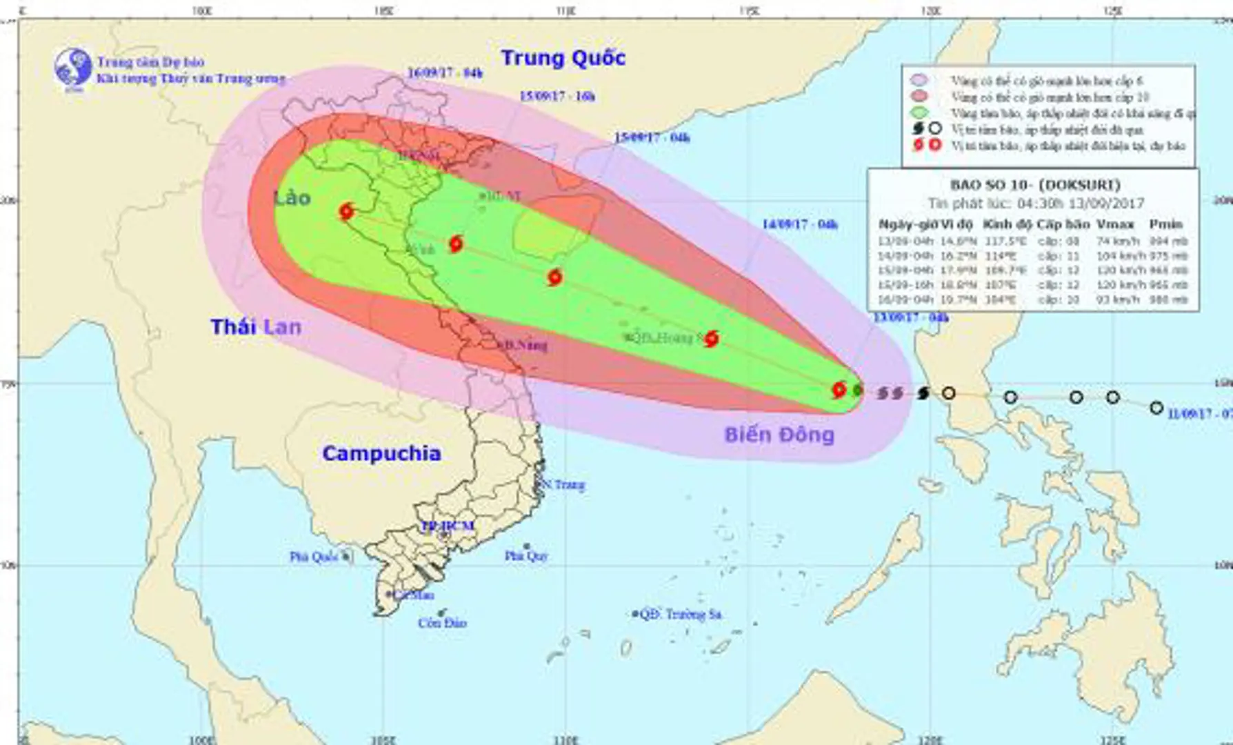 Bão số 10 liên tục tăng cấp, tiến vào vùng biển Thanh Hóa - Hà Tĩnh