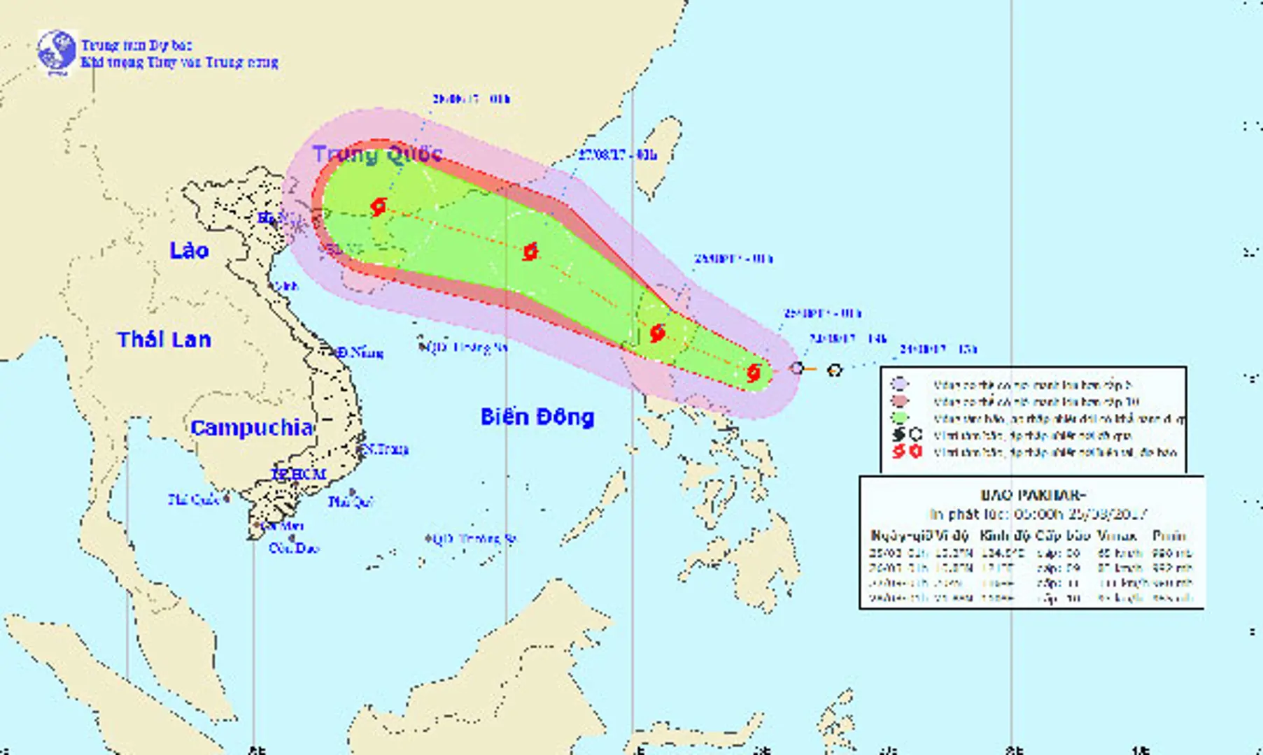 Tin bão gần biển Đông, cơn bão Pakhar