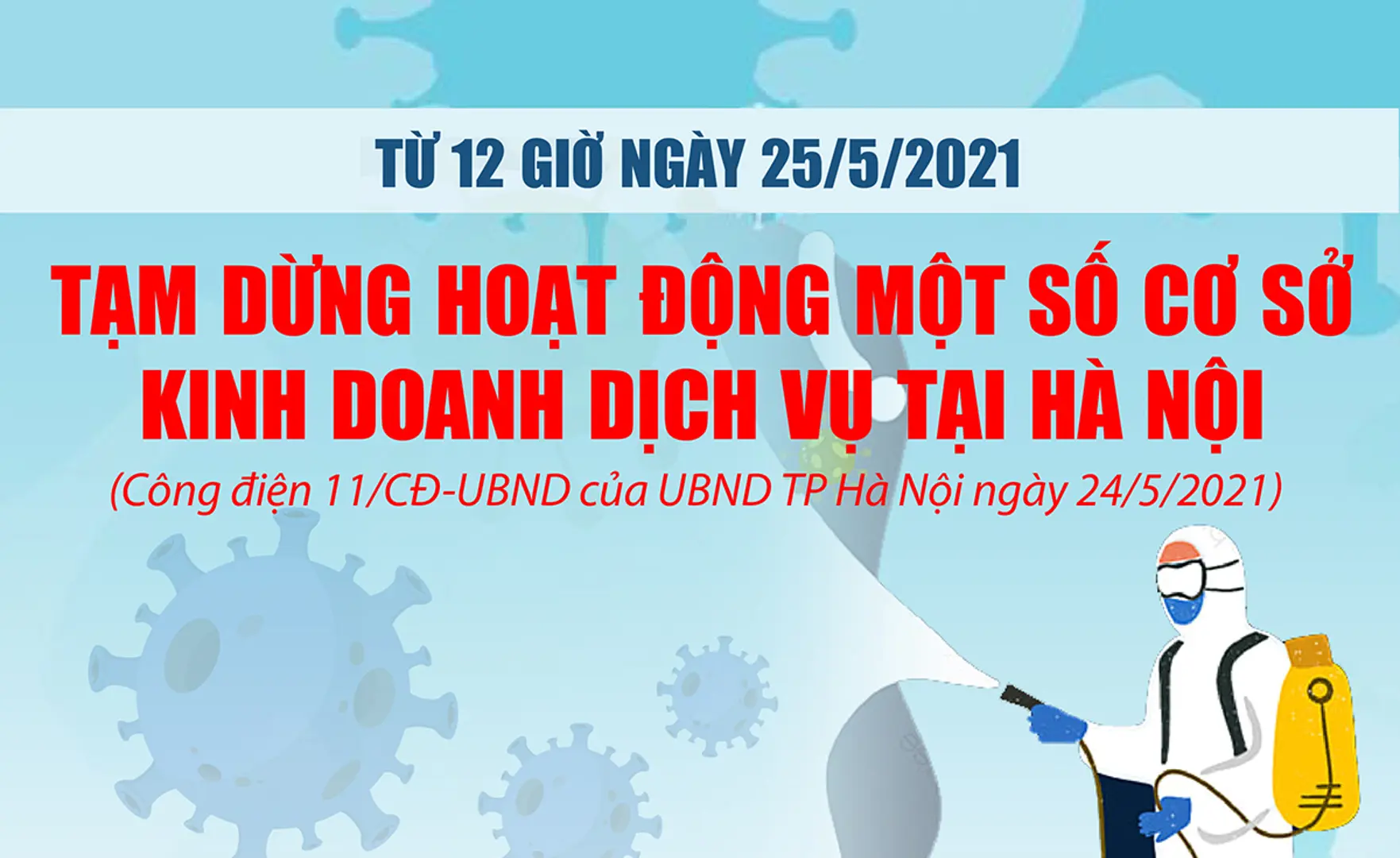 [Infographic] Hà Nội tạm dừng nhà hàng, cơ sở dịch vụ ăn, uống tại chỗ, cửa hàng cắt tóc, gội đầu