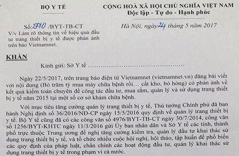 12 bệnh viện phải giải trình về mua sắm, quản lý và sử dụng trang thiết bị y tế