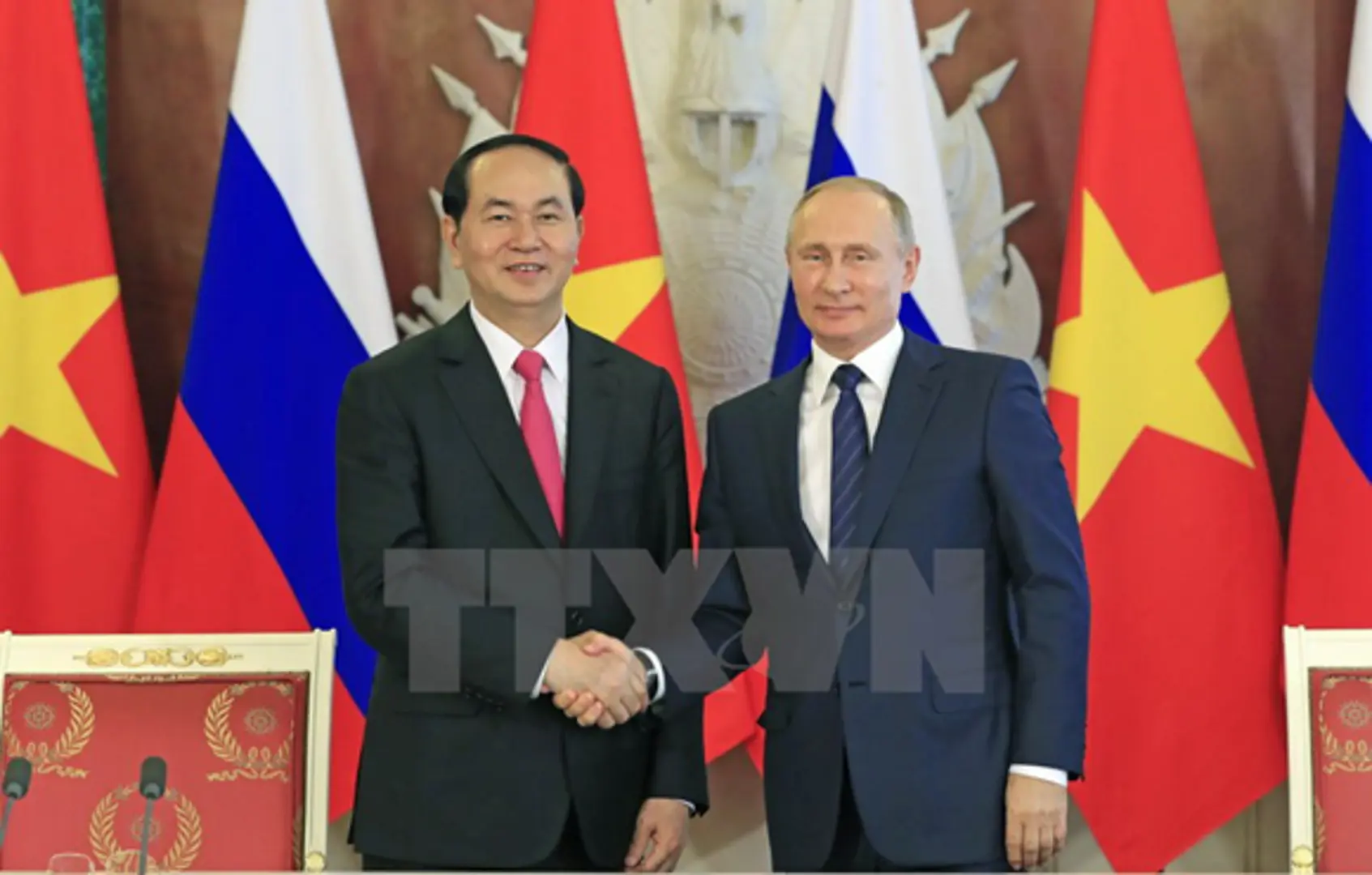 Chủ tịch nước Trần Đại Quang hội đàm với Tổng thống Nga Putin