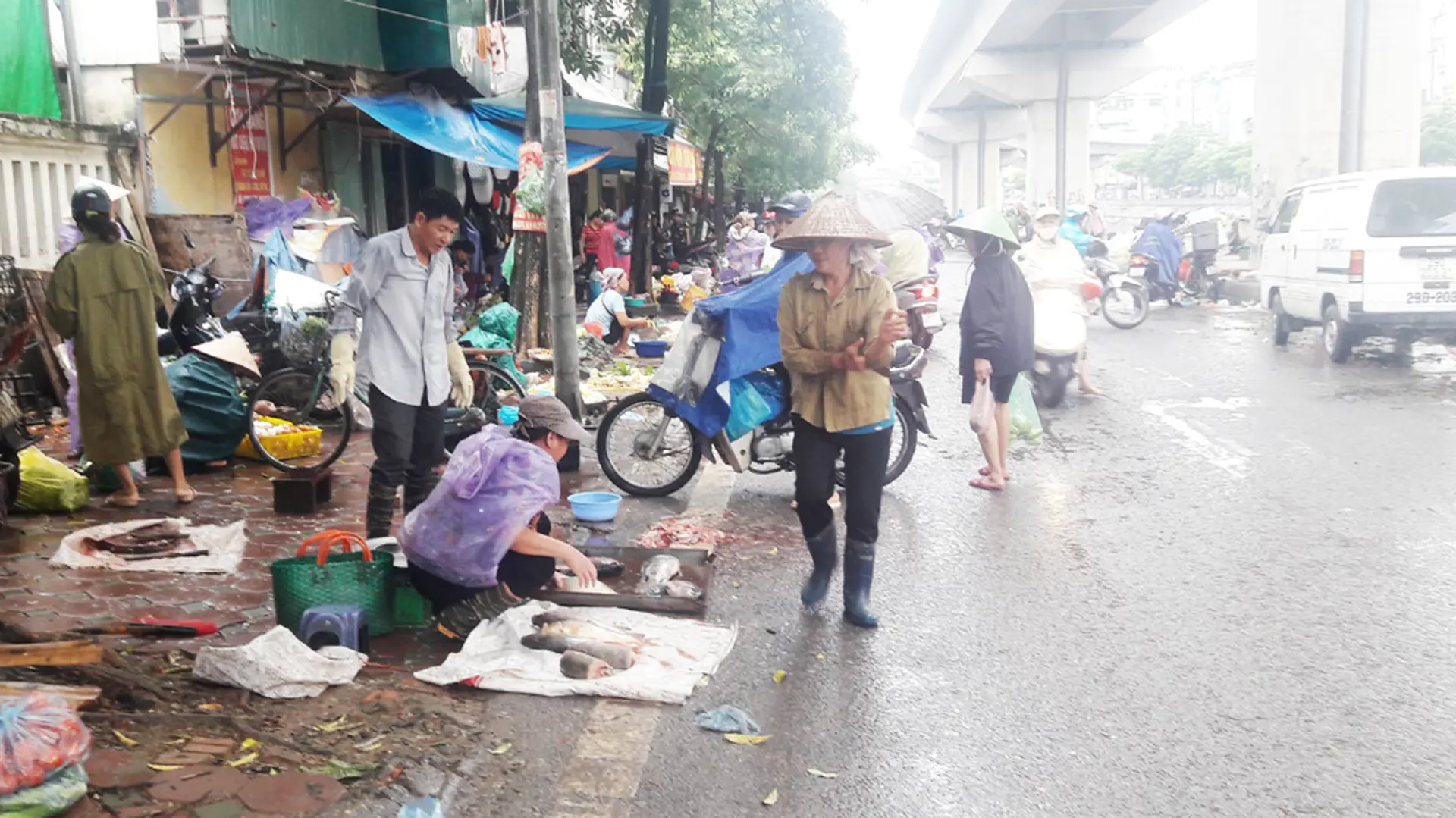 Vi phạm trật tự đô thị xung quanh chợ cóc Ngã Tư Sở: Đá ném ao bèo