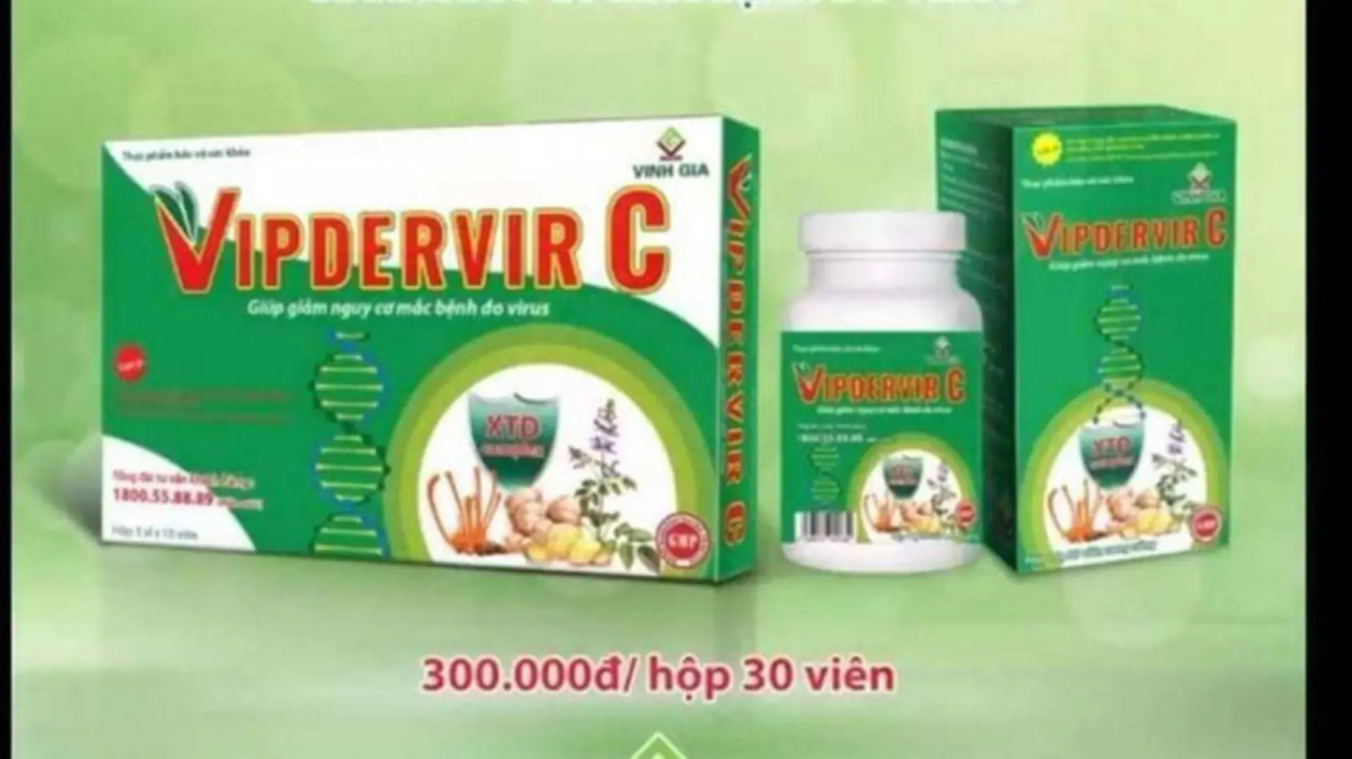 Thực phẩm chức năng Vipdervir-C chưa được Cục ATTP cấp phép quảng cáo