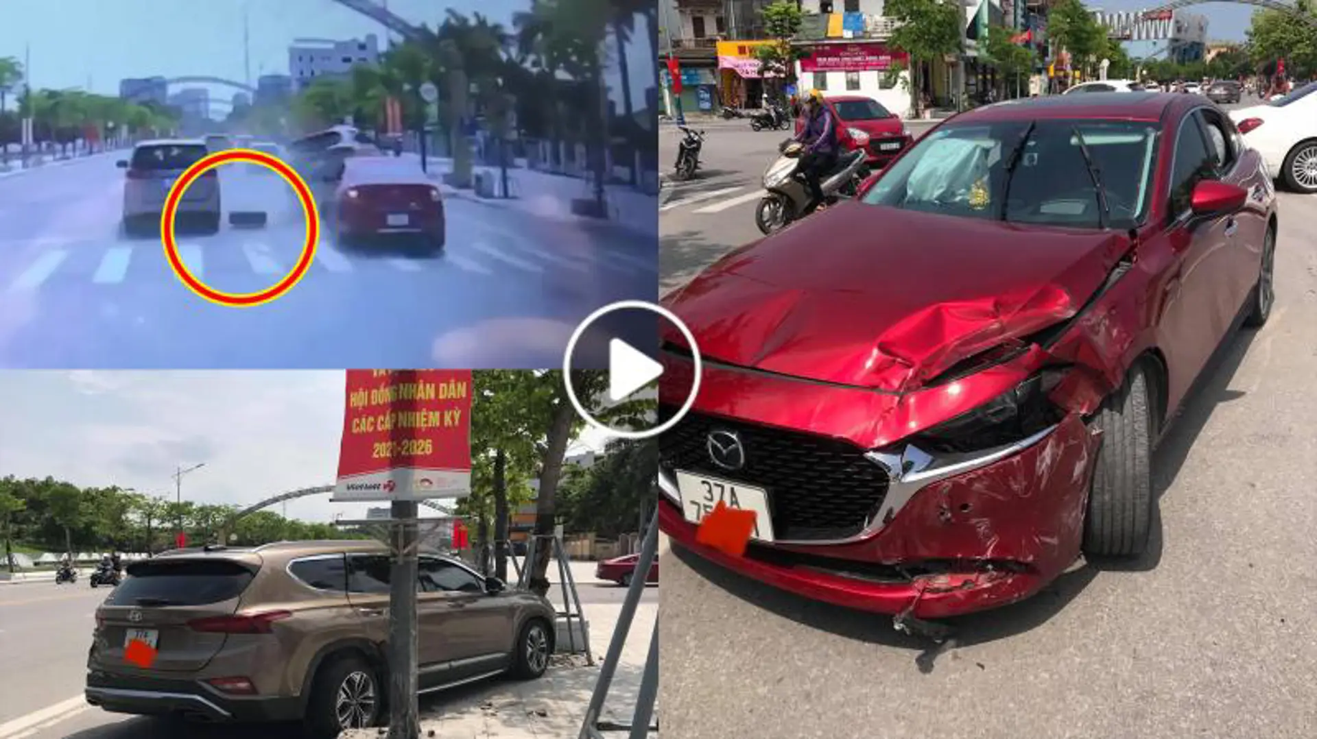 [Clip] Khoảnh khắc xe Mazda vào cua ẩu tông ô tô Huyndai