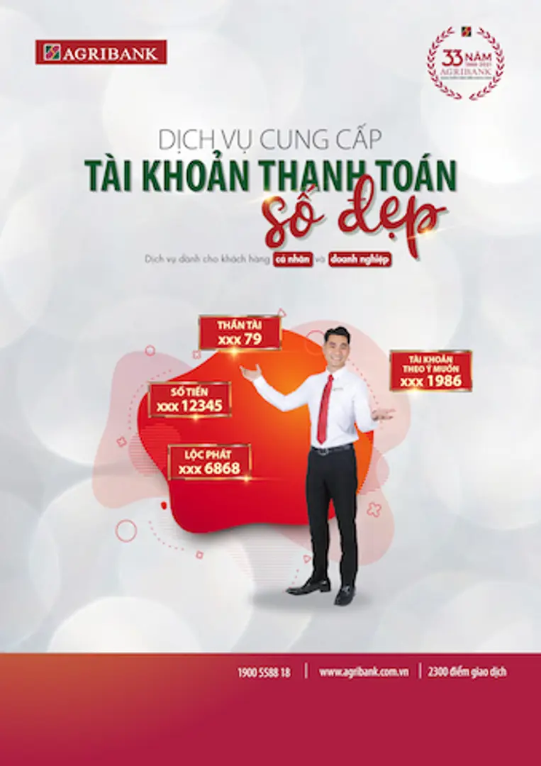 Agribank cung cấp dịch vụ tài khoản thanh toán số đẹp cho khách hàng