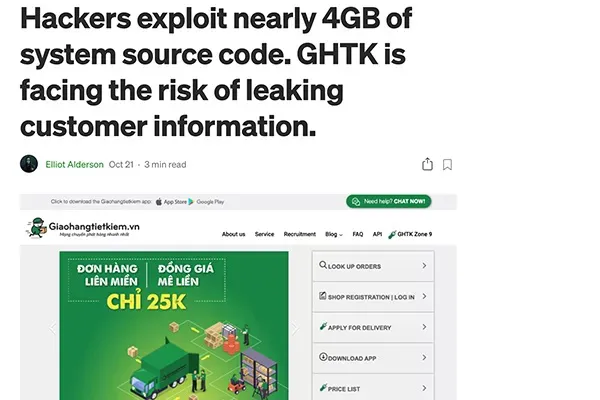 Hệ thống Giao hàng Tiết kiệm bị hacker tấn công