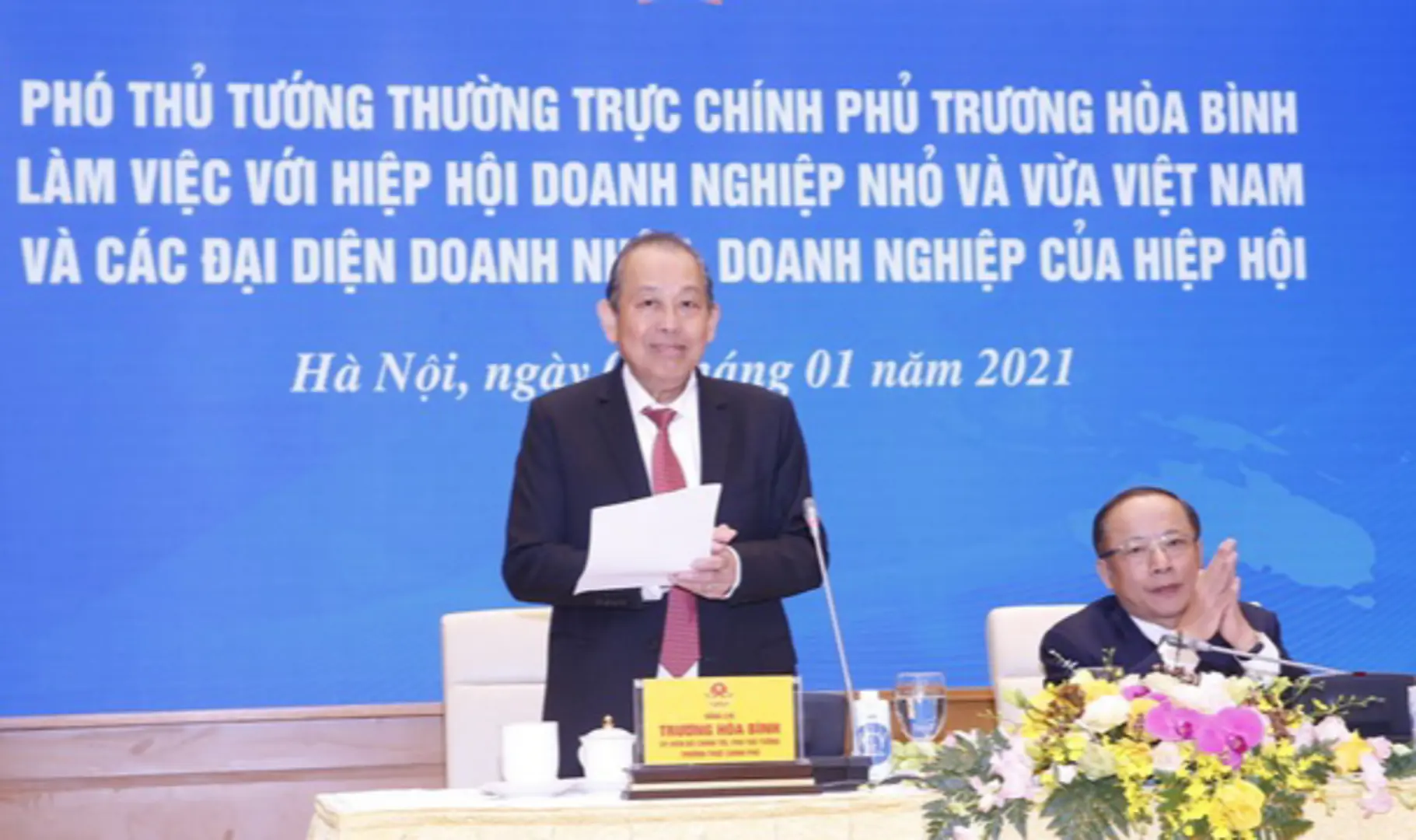 Phó Thủ tướng Thường trực làm việc với Hiệp hội doanh nghiệp nhỏ và vừa