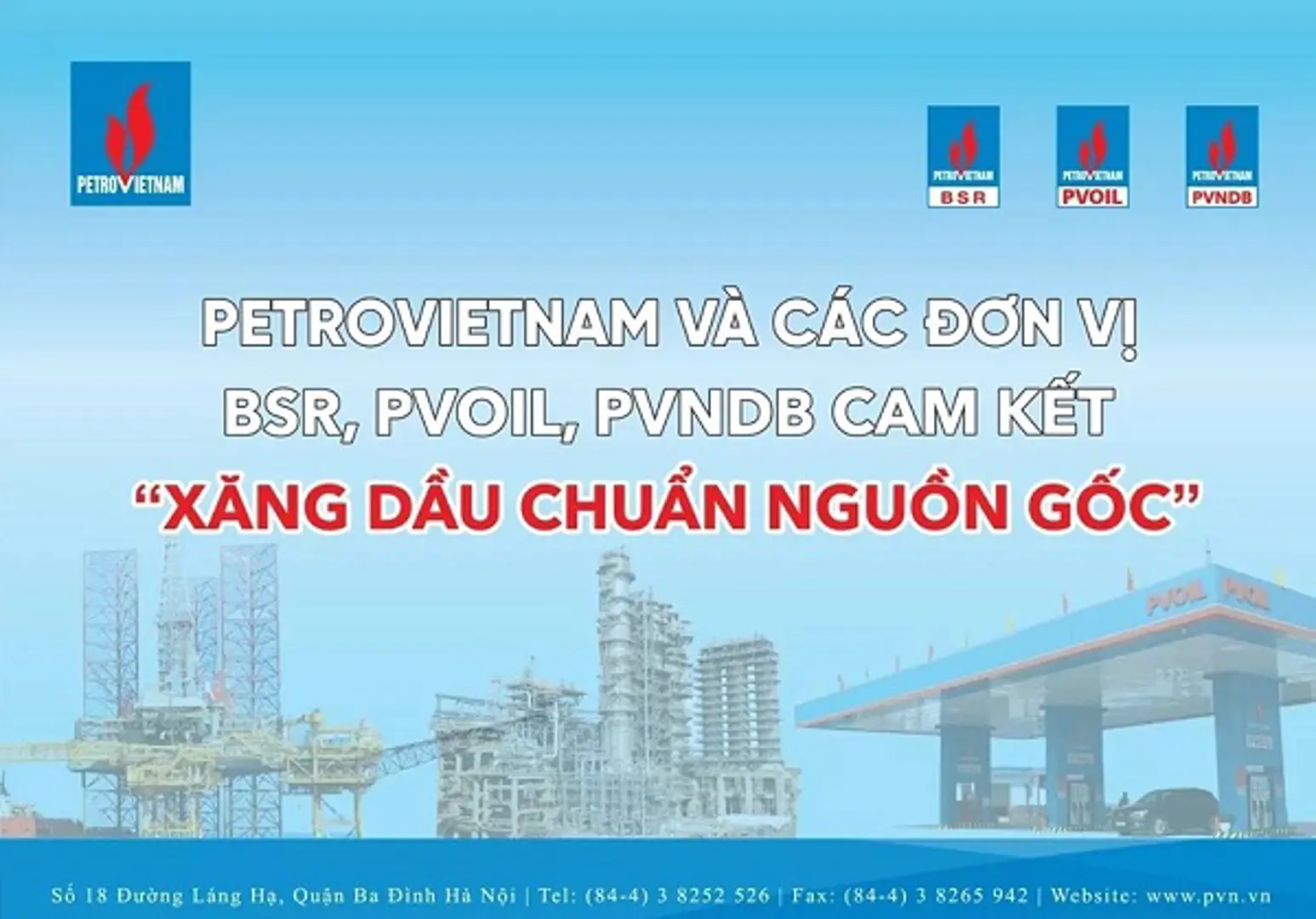 Petrovietnam cam kết xăng dầu chuẩn nguồn gốc