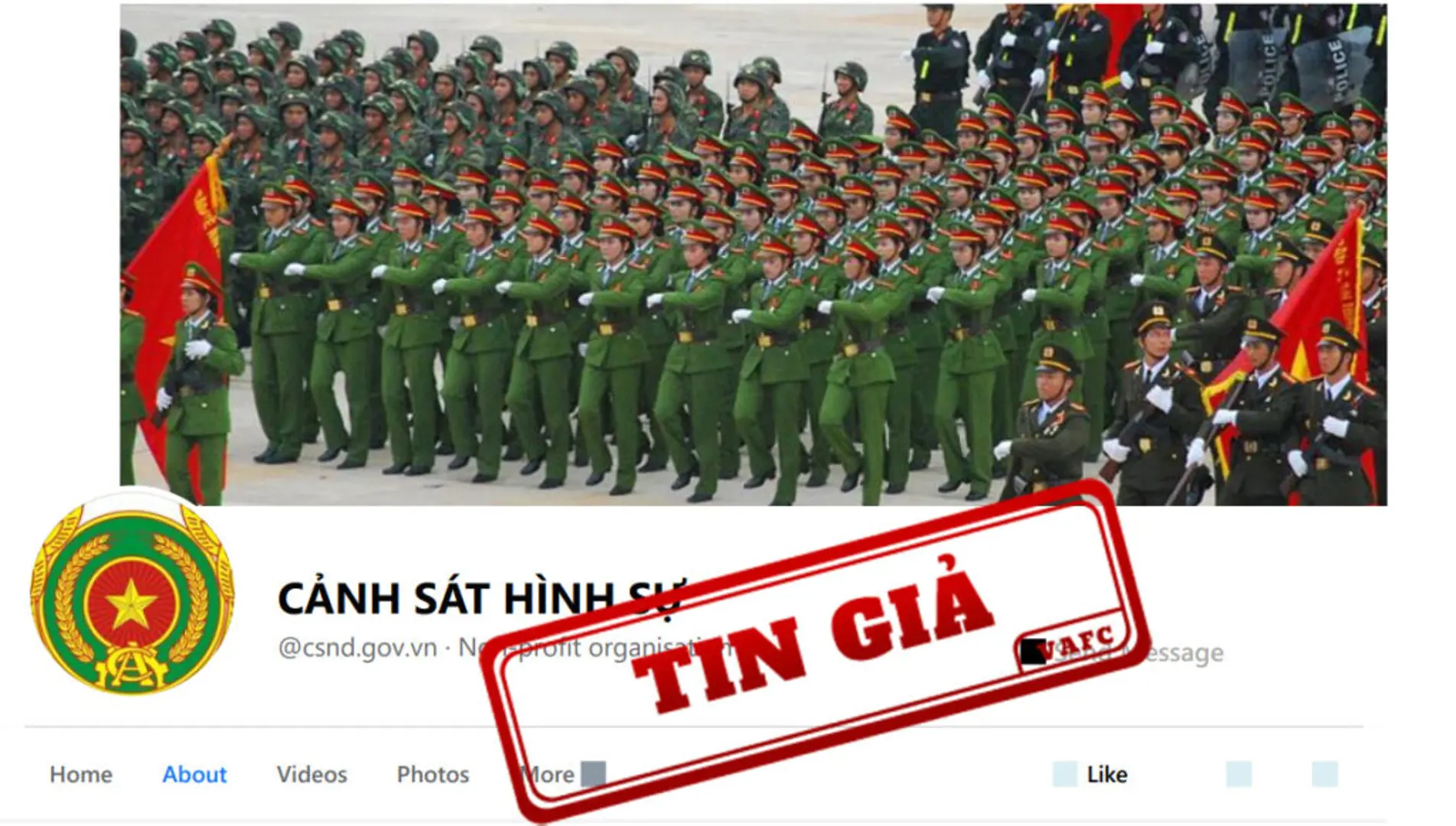 Fanpage “Cảnh Sát Hình Sự” giả mạo kênh thông tin của Bộ Công an