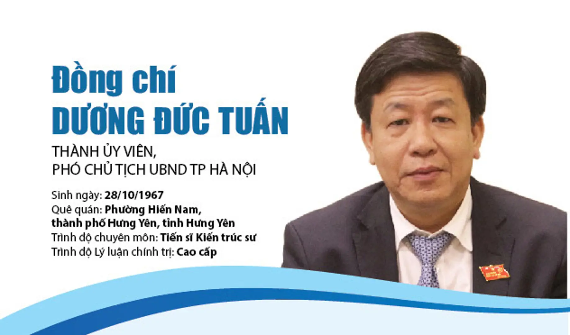 Chân dung Phó Chủ tịch UBND thành phố Hà Nội Dương Đức Tuấn