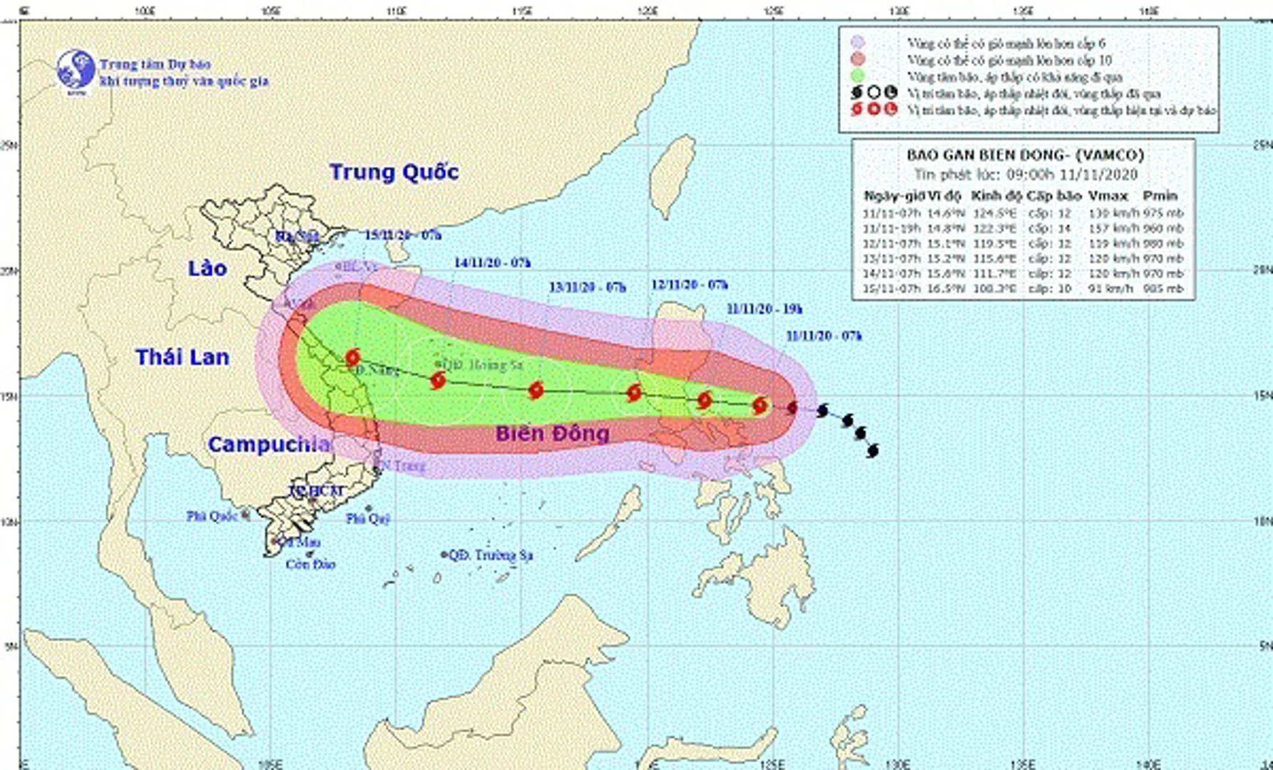 Bão Vamco khả năng mạnh thêm, giật cấp 14 - 15