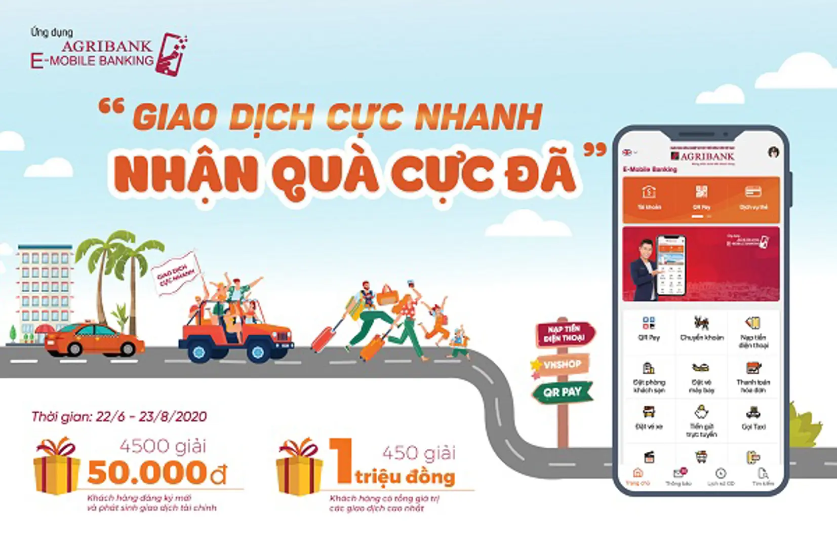 “Giao dịch cực nhanh - Nhận quà cực đã” cùng ứng dụng Agribank E-Mobile Banking